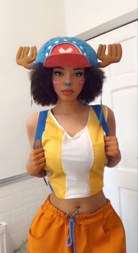 One Piece Chopper Cosplay, Woman Cosplay Ideas, Tony Tony Chopper Cosplay, Chopper One Piece Cosplay, Cosplay Black Women, One Piece Halloween Costume, Halloween Costumes Girl, Aesthetic Girl Drawing, Chopper Cosplay