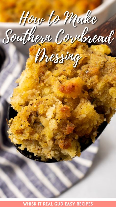 Cornbread Dressing Cornbread Dressing Without Celery, Best Homemade Thanksgiving Dressing Recipes, Small Cornbread Dressing Recipe, How To Cook Dressing For Thanksgiving, How To Make Thanksgiving Dressing, Cornbread Dressing With Mushrooms, Southern Cornbread Recipe Jiffy, Country Dressing Recipe, How To Make Dressing With Cornbread