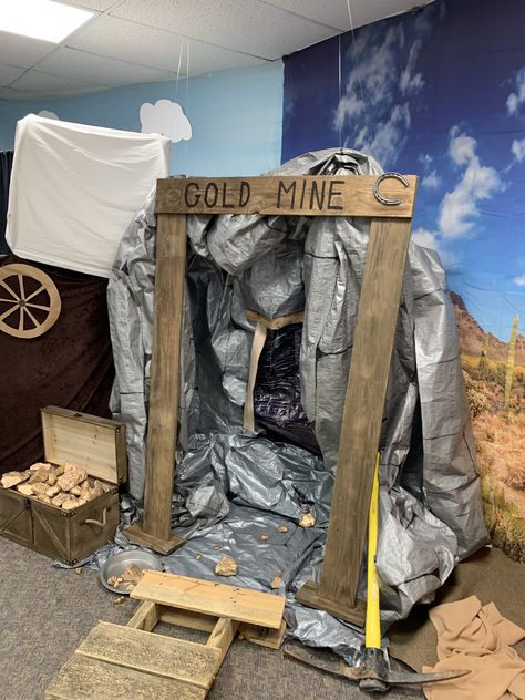 Mining Party Decorations, Western Dramatic Play Preschool, Saddle Ridge Ranch Vbs, Wild West Vbs Decoration, Western Vbs Decorations, Wonder Junction Vbs, Wild West Vbs, Wild West Decorations, Mining Party