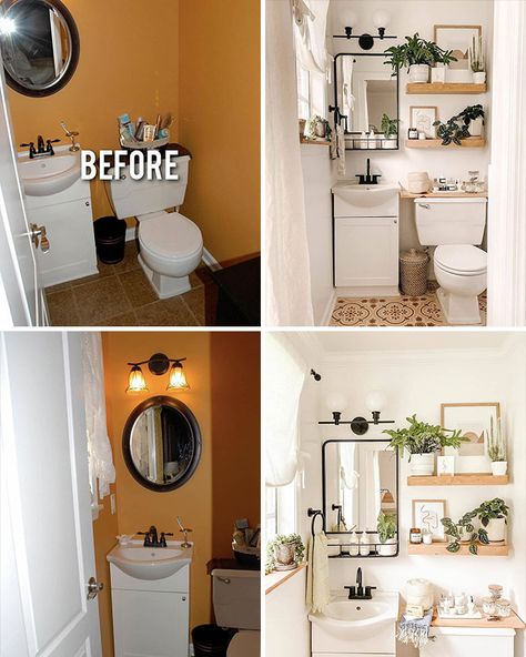 Housing Aesthetic, Before And After Home Interior, Houses Aesthetic, Plants Tattoo, Wc Decoration, House Aesthetics, Budget Makeover, House Makeovers, Bathroom Transformation