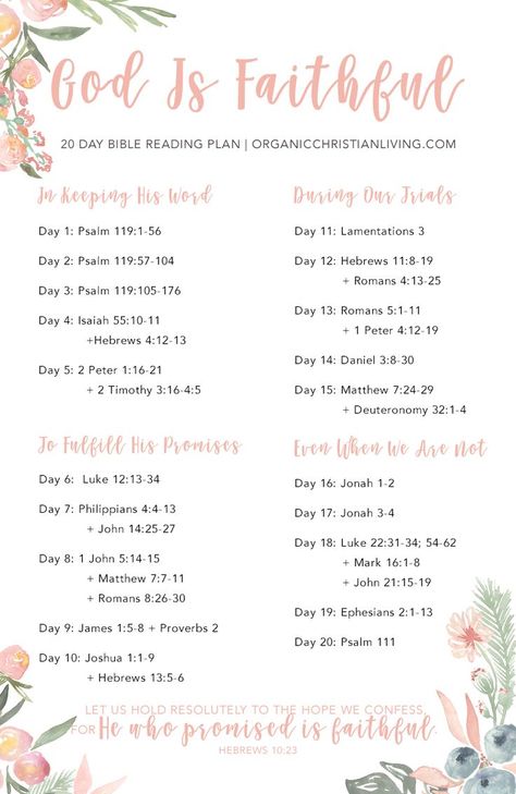 Bible Reading Plan For Women | Topical Bible Study | Bible Study Lessons | Bible Studies for Beginners | God's Faithfulness Bible Reading Plan For College Students, Couples Bible Study Plan, Christian Quotes For Women, Scripture Plans, Bible Plans, God Is Faithful, Bible Studies For Beginners, Scripture Writing Plans, Scripture Writing