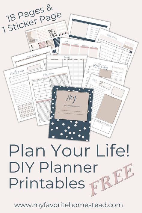 Looking for some fun and useful DIY planner printables to organize your life? Enter your name and email address to sign up to get these free life planner printables and FINALLY get organized! Witchy Planner Printables Free, Future Planning Life, Diy Planner Printables, Diy Planner Pages, Life Planner Printables, Sarah Titus, Cute Printables, Diy Planner Notebook, Plan Your Life