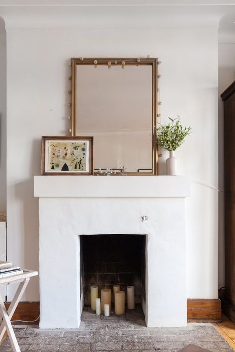 5 Reasons to Use Your Fireplace for Candles Instead of Fire Style A Fireplace, Fireplace Apartment, Unused Fireplace, Candles In Fireplace, Home Decor Hacks, All White Kitchen, Old Chairs, Home Fireplace, The Fireplace