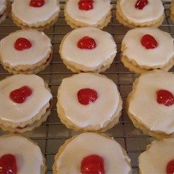 Empire Biscuits - Allrecipes.com Imperial Cookies, Scottish Biscuits, Empire Biscuit Recipe, Empire Cookies, Empire Biscuits, Empire Cookie, Glace Cherries, Scottish Recipes, Tea Rooms