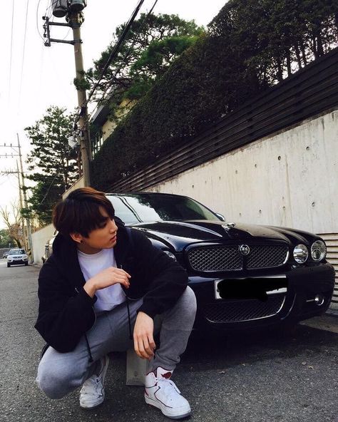 12.2k Likes, 44 Comments - BTS Jungkook⁷ (@jurgkook) on Instagram: “18y/o Jeongguk flexing in front of a car on the streets and now he owns his own Mercedes Benz which…” Jimin Selca, Jungkook Selca, Jeon Jungkook Photoshoot, Korean Couple, Jungkook Abs, Jungkook Cute, Foto Jungkook, Bts Boys, Bts Video