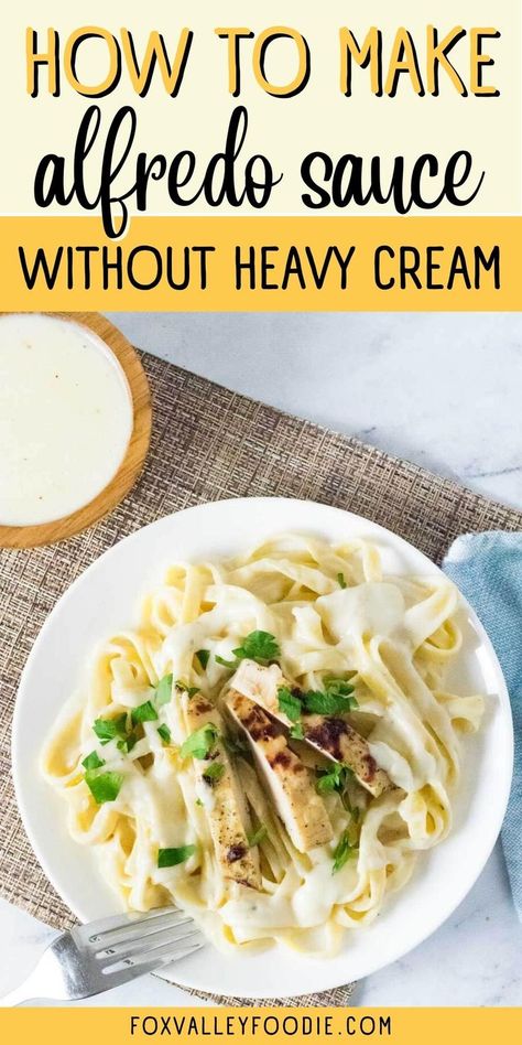 Easy Alfredo Sauce Recipe Without Heavy Cream, Alfredo Sauce Recipe With Cream Cheese No Heavy Cream, Alfredo Made With Milk, Whole Milk Alfredo Sauce, Recipe For Alfredo Sauce Simple, Alfredo Sauce With No Heavy Cream, Alfredo With Milk And Parmesan, Easy Diy Alfredo Sauce, Gf Alfredo Sauce Recipe