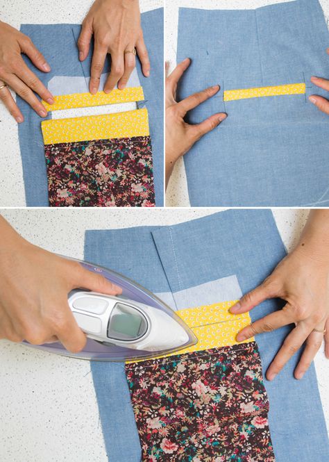 Tutorial: How to make single welt pockets  - Workroom Social - Sewing Studio in Brooklyn, NY Sewing Pockets, Sew Projects, Sac Diy, Couture Sewing, Sewing Lessons, Sewing Studio, Sewing Projects For Beginners, Sewing Skills, Sewing For Beginners