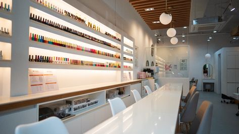 nail Salon Suites Decor, Salon Suites, Salon Ideas, Nail Salon, Blinds, Spa, Nail Art, Curtains, Japan