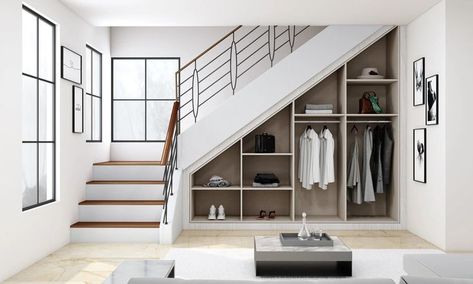 under stairs wardrobes Under Stairs Wardrobe, Staircase Wardrobe, Wardrobe With Shelves, Basement Staircase, Hinged Wardrobe, Eaves Storage, Loft Staircase, Attic Loft, Staircase Storage