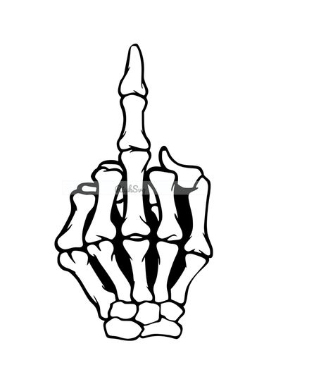 The Finger Middle, Skeleton Middle Finger Tattoo, Middle Finger Tattoo, Rude Finger, Skeleton Hands Drawing, Skeleton Middle Finger, Middle Finger Tattoos, Skeleton Arm, Tshirt Graphics