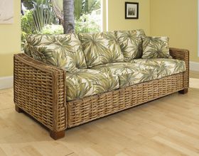 Wicker Sofas Tropical Living Room, Sleep Sofa, Clean Sofa, Bamboo Furniture, Wicker Sofa, Rattan Furniture, Decor Home Living Room, American Country, Wicker Furniture