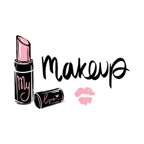 Makeup fashion logo. lettering illustration. calligraphy phrase Premium Vector | Premium Vector #Freepik #vector #logo #abstract #woman #fashion Make Up Profile Picture, Makeup Wallpaper Backgrounds Make Up, Make Up Logo Ideas, Makeup Illustration Logo, Makeup Pictures Wallpaper, Makeup Logo Ideas, Beauty Illustration Makeup, Lipstick Logo Design, Make Up Drawing