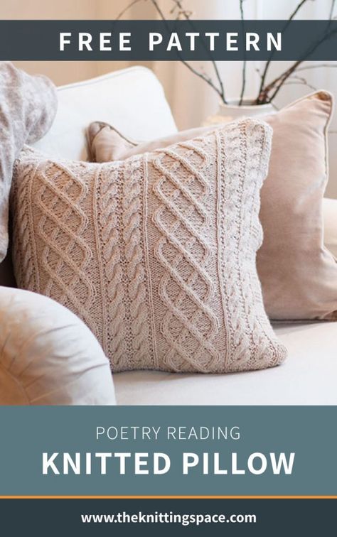 Free Knitting Patterns For Cushion Covers, Knitting Cushion Covers Pattern, Cushion Knitting Pattern, Knitting Pattern Pillow Cover, Cushion Cover Knitting Pattern, Free Knitted Pillow Cover Patterns, Home Knitting Projects, Knitted Cable Patterns, Knitted Pillows Patterns Free