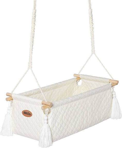 Amazon.com: BBkids Hanging Cradle for Baby, Baby Hammock Crib, Crib Hammock for Newborn, Baby Cradle Swing with 100% Organic Muslin Blanket and Mattress Cover, Baby Hammock Cradle for 0 to 5 Months (Cream) : Baby Hanging Cradle, Baby Cradles, Baby Hammock, Hanging Hammock, Muslin Blanket, Baby Swing, Baby Cradle, Muslin Blankets, Mattress Cover