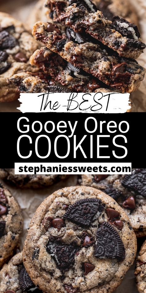 Easy Oreo Recipes, Oreo Chocolate Chip Cookies, Oreo Cookie Recipes, Oreo Stuffed Chocolate Chip Cookies, Oreo Chocolate, Lost 100 Pounds, Oreo Recipes, Gourmet Cookies, Easy Baking Recipes Desserts