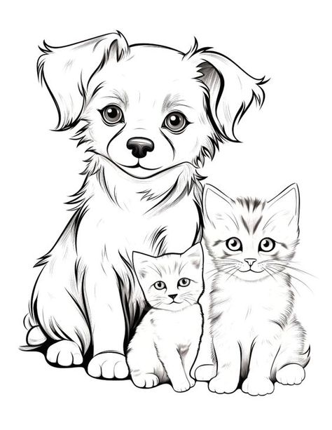 Dog and cats, coloring page, animal coloring page, dog coloring, cat coloring, easy coloring, kid coloring page, printable, digital download Coloring pages #coloringpages Coloring books #coloringbooks Coloring pages for kids #coloringpagesforkids Coloring pages for kids animals #coloringpagesforkidsanimals 3.300 Dog Printables Free For Kids, How To Draw A Cute Dog, Dog And Cat Drawing, Sketching Easy, Cat Coloring Pages, Monster Truck Coloring Pages, Cat Coloring, Cat Coloring Book, Kid Coloring Page