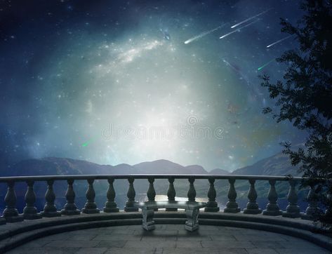 Fantastic balcony. In a brilliant night and landscape in the back , #AFF, #balcony, #Fantastic, #brilliant, #landscape, #night #ad Castle Balcony Night, Pink Wallpaper Quotes, Dark Castle, Forest Background, Dark Love, Night Background, Background Drawing, Night Landscape, Victorian Architecture