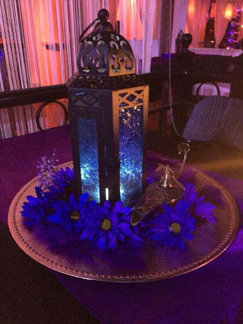 Sweet 16 centerpiece Alladin Arabian nights theme Arabian Nights Sweet 16, Aladdin Sweet 16, Aladdin Sweet 16 Theme, Arabian Nights Quinceanera Theme, Arabian Nights Prom Theme, Arabian Nights Centerpieces, Arabian Nights Prom, Morrocan Theme, Arabian Nights Wedding