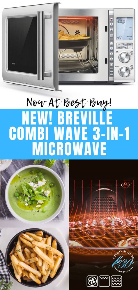 Breville Combi Wave 3-in-1 Microwave at Best Buy. #ad #Breville #CombiWave #WaveMic #BrevilleWave #microwave #review #airfry #home #appliances #cooking #convection #bake #roast #kitchen Breville Combi Wave 3 In 1 Recipes, Healthy Chicken Wings, Air Fryer Oven Recipes, Whole Roasted Chicken, Countertop Microwave, Stuffed Whole Chicken, Smart Home Technology, Oven Recipes, Home Technology