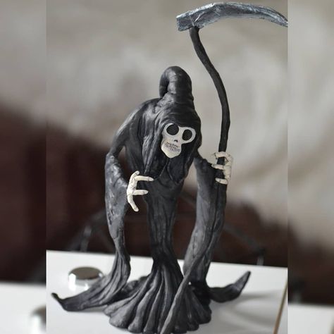 Polymer clay figurine Fantasy Clay, Polymer Clay Figurine, The Reaper, Clay Figurine, Custom Orders, Greek Statue, Lion Sculpture, Polymer Clay, Figurines