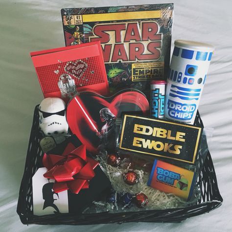 Star Wars Gift For Boyfriend, Star Wars Gift Basket For Boyfriend, Star Wars Basket, Star Wars Diy Gifts For Boyfriend, Star Wars Themed Gifts For Boyfriend, Star Wars Boyfriend Gifts, Star Wars Gift Ideas For Boyfriend, Starwars Gifts For Him Boyfriends, Video Game Gift Basket