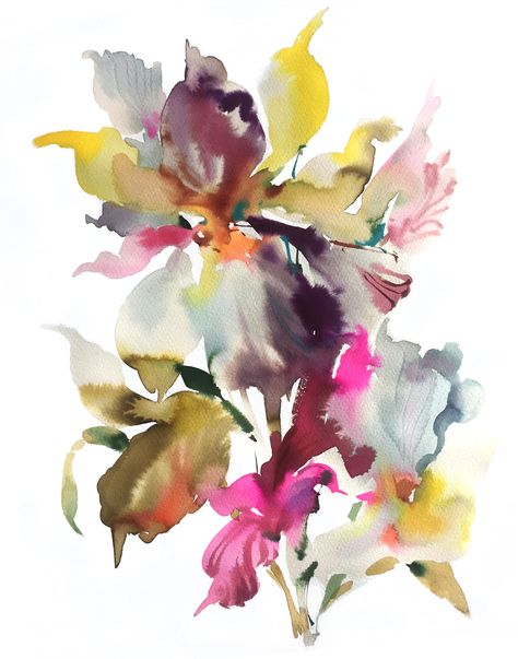 Helen Dealtry, Loose Watercolor, Painting Workshop, Mixed Media Artwork, Watercolor Inspiration, Flower Art Painting, Arte Floral, Watercolor And Ink, Abstract Watercolor