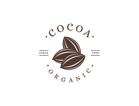 Logo For Chocolate Business, Cacao Logo Design, Cocoa Plant, Bakery Business Plan, Cocoa Fruit, Chocolate Logo, Chocolate Labels, Plant Logos, Fruit Logo