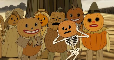 Over the Garden Wall Is the Perfect Fall TV Show || No program has captured the feeling of a crisp autumn as effectively as the wonderful Cartoon Network limited series. https://www.vulture.com/article/over-the-garden-wall-most-fall-autumn-tv-show.html Over The Garden Wall, Garden Wall, The Garden, Pumpkins, Halloween, Wall