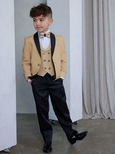 80s Birthday, Kids Dress Boys, Boys Tuxedo, Gold Suit, Double Breasted Vest, Secret Dress