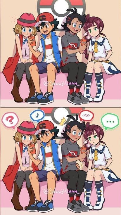 Kartu Pokemon, Pokemon Couples, Pokemon Ash And Serena, Pokemon Alola, Pokemon Manga, Ash Pokemon, Cute Pokemon Pictures, Pokemon Ships, Pokemon Comics