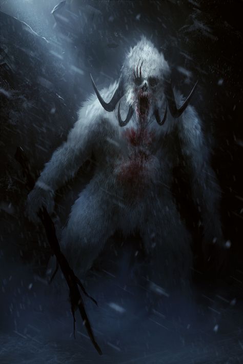 Yeti by https://www.deviantart.com/tomedwardsconcepts on @DeviantArt Cool Monsters, Fantasy Beasts, 다크 판타지, Monster Concept Art, Fantasy Monster, Scary Art, Creepy Art, Weird Creatures, Monster Design