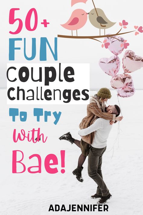 Fun couple challenges to try with bae that could be 30 day target challenges for married couples or Fun challenges for long distance couples with goal of improving their relationship or marriage. Couples Long Distance, Marriage Challenge, Couples Challenges, Unique Date Ideas, Romantic Questions, Challenge Games, Week Challenge, Dating Divas, Relationship Challenge