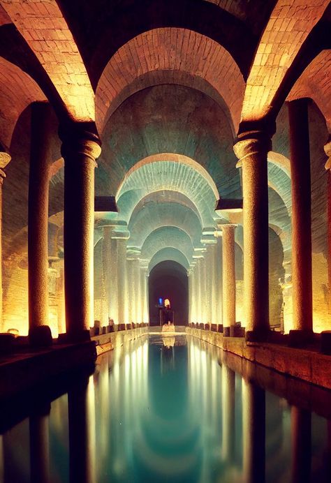 The Basilica Cistern The Basilica Cistern, Istanbul Cistern, Bathhouse Design, Basilica Cistern, Istanbul Travel Guide, Turkey Trip, Turkey Vacation, Istanbul Turkey Photography, Ghost In The Machine