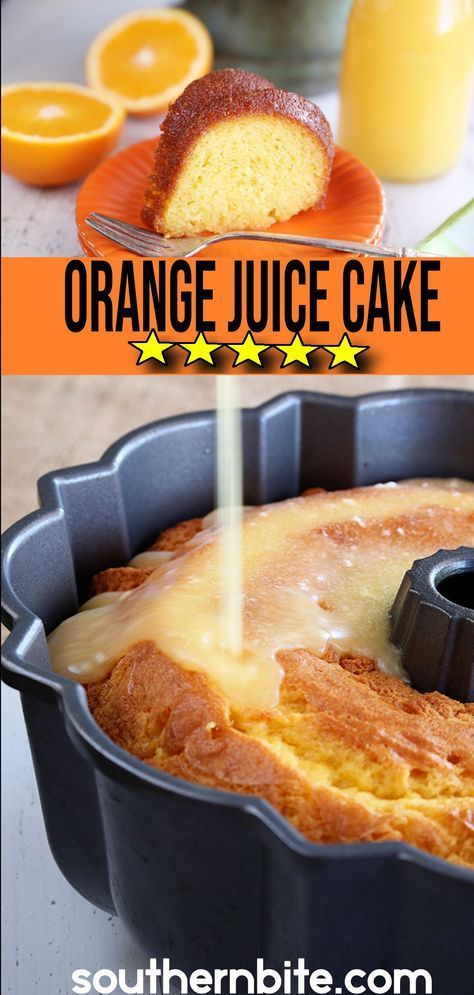 Orange Juice Cake Recipe, Dessert Orange, Orange Recipes Dessert, Orange Juice Cake, Easy Bundt Cake Recipes, Bundt Recipes, Easy Bundt Cake, Orange Dessert, Boxed Cake Mixes Recipes