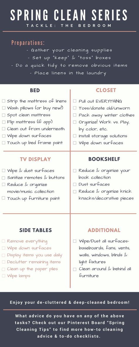 Cleaning Bedroom Checklist, Deep Cleaning Bedroom, Spring Cleaning Bedroom, Cleaning Bedroom, Bedroom Checklist, Diy Cleanse, Cleaning Hacks Bedroom, Bedroom Cleaning, Room Cleaning Tips