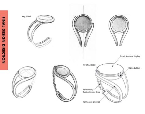 Fossil: Smart Watch on Behance Watch Sketch Design Illustrations, Watch Design Sketch, Smart Watch Design, Watch Sketch, Fossil Smart Watch, Jewelry Packaging Design, Watch Drawing, Jewelry Rendering, Everyday Wear Jewelry