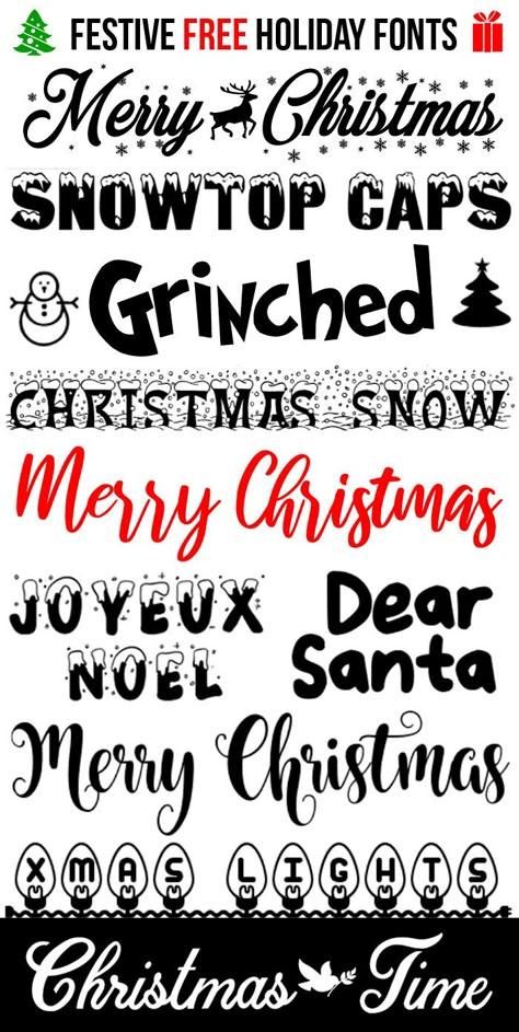 10 Free Festive Christmas Fonts Free Christmas Font, Fonts Google Docs, Nightmare Before Christmas Font, Christmas Fonts Alphabet, Canva Christmas, Free Fonts For Cricut, Merry Christmas Font, Font For Cricut, Alphabet Christmas