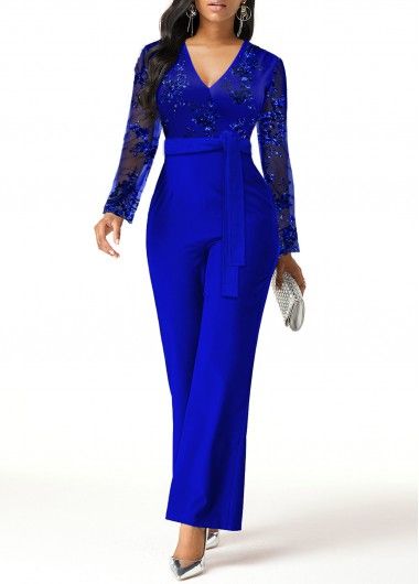 Jumpsuits&Rompers online for sale Classy Jumpsuits For Weddings, Classy Jumpsuit, Cheap Jumpsuits, Blue Jumpsuit, Fashion Bottoms, African Fashion Women Clothing, Jumpsuit Elegant, Plunging Neck, Classy Dress Outfits