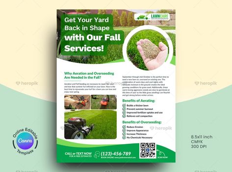 Lawn Planting Service Flyer Canva Template - Heropik | Marketing Materials For Small Businesses Lawn Care Flyers, Grass Seed, Social Media Banner, Canva Design, New Town, Canva Templates, File Format, Marketing Materials, Creative Agency