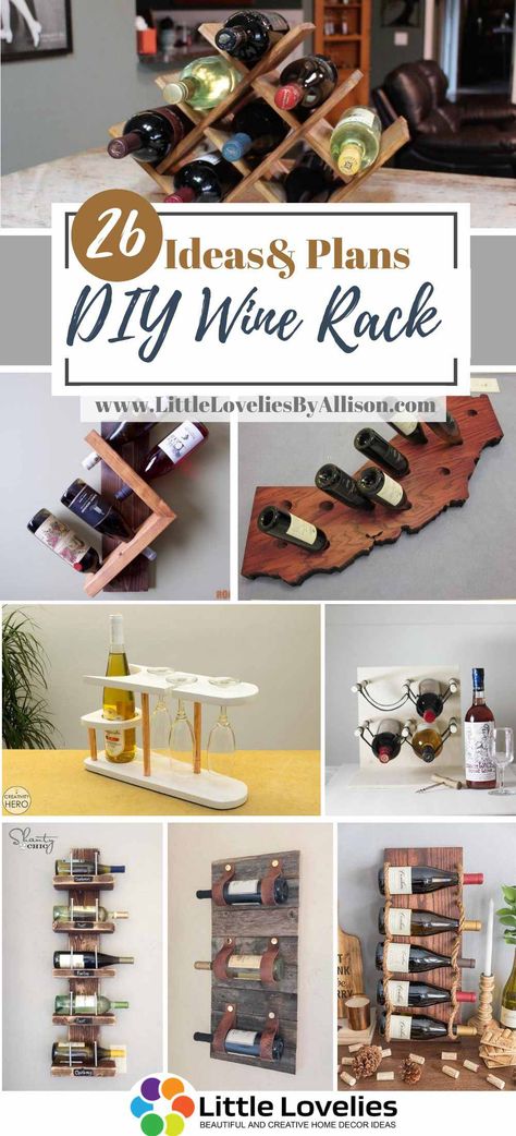 I included links that will teach you how to make all the wine racks listed in this article. Dyi Wine Rack, Wine Holder Diy, Diy Wine Rack Wall, Diy Wine Racks, Wine Rack Ideas, Diy Wine Rack Projects, Wine Rack Projects, Rustic Kitchen Wall Decor, Wine Rack Plans