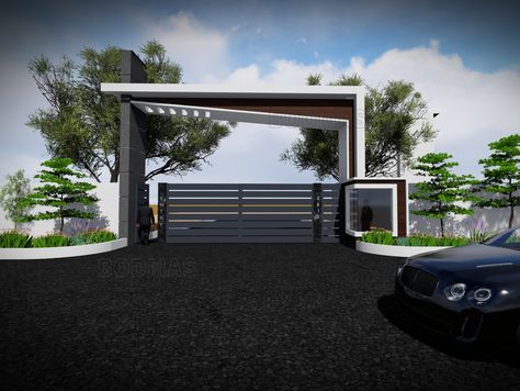 Gate Arches Entrance, Security Post Design, Entrance Gates Design Architecture Front Entry, Main Gate Arch Design, Entrance Arch Design, Building Entrance Design, Entrance Gate Design, Residential Entrance, Entrance Arch