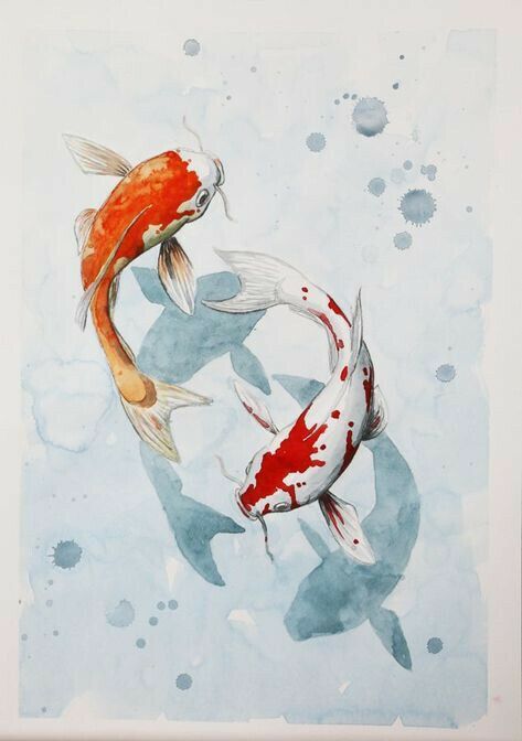 Koi Painting, Koi Fish Drawing, Fish Drawing, Koi Art, Watercolor Fish, Soyut Sanat Tabloları, Fish Drawings, Mirror Painting, Arte Inspo