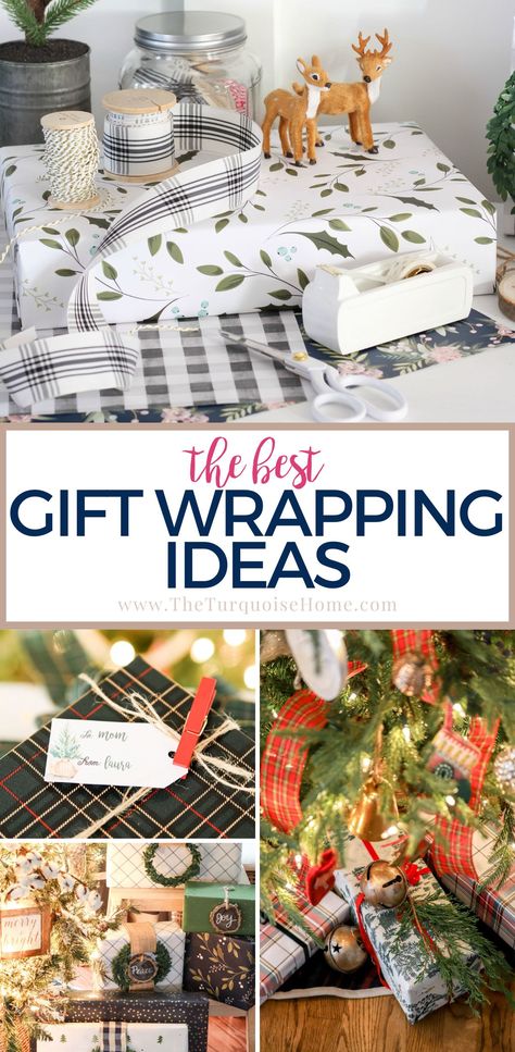 Learn how to wrap a Christmas present with these easy and creative Christmas gift-wrapping ideas! They double as decor and a gift! Win/win! How To Wrap Photos As Gifts, Best Gift Wrapping, Creative Christmas Gift Wrapping, Christmas Wrapping Ideas Creative, Christmas Present Wrap, Christmas Wrapping Diy, Christmas Gift Wrapping Ideas, Gift Wrapping Station, Creative Christmas Gifts