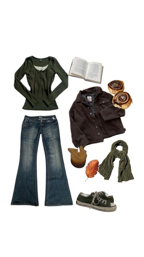 autumn, fall, autumn outfit inspo, fall outfit inspo, rainy day, candle, cinnamon rolls, books, autumn leaves, converse, gilmore girls, rory gilmore, downtown girl Cute Outfits Autumn Fall Clothes, Rory Gilmore Henley Top, Rory Sweater Aesthetic, 70s Band Tee Outfit, Fall Rainy Day Outfits Aesthetic, Rory Gilmore Fashion Outfits, Downtown Girl Rainy Day Outfit, Rory Gilmore Best Outfits, Rory Gilmore Autumn Outfits