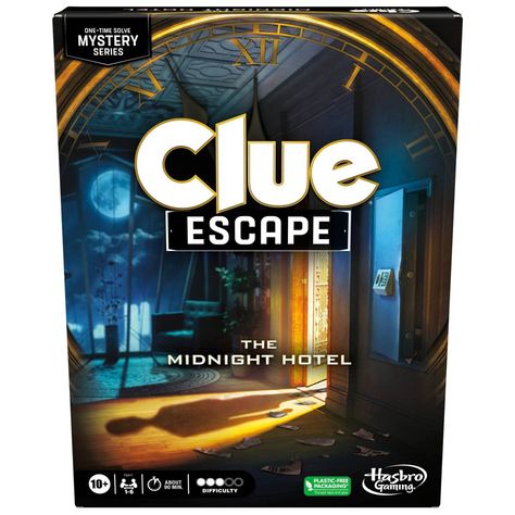 Clue Escape: The Midnight Hotel Board Game Hotel Games, Mystery Board Games, Room Escape Games, Clue Game, Clue Games, Detective Game, Cooperative Games, Escape Room Game, Mystery Games