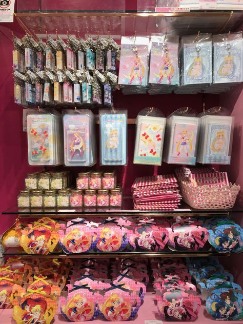 One of two areas selling goods based on the popular anime 'Sailor Moon' is shown in Japan's first permanent Sailor Moon store after its opening Saturday in Tokyo's Harajuku district. | KAZUAKI NAGATA Sailor Moon Museum, Sailor Moon Japan, Anime Stores, Harajuku District, Hotaru No Mori E, Manga Cafe, Sailor Moon Cafe, Saylor Moon, Moon Store