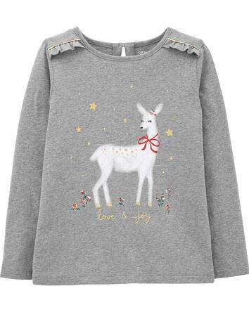 Carters Size Chart, Girls Holiday, Carter Kids, Girls Graphic Tee, Reindeer Christmas, Carters Baby, Christmas Deer, Jersey Tee, Christmas Reindeer