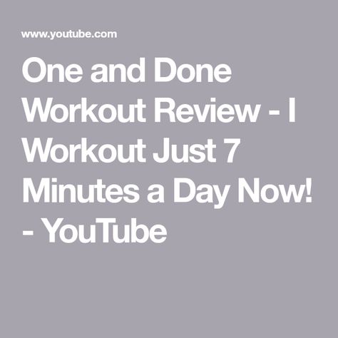 One and Done Workout Review - I Workout Just 7 Minutes a Day Now! - YouTube One And Done Workout, One & Done Workout, S.i.t Workout 7 Min One And Done, One And Done 7 Minute Workout, 7 Minute S.i.t Workout, Sit Workout, 7 Min Workout, Sprint Interval Training, Meredith Shirk