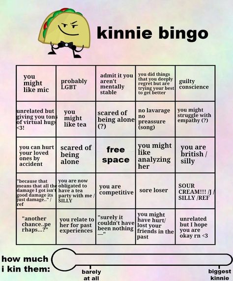 Ii Kinnie Bingo, Loser Bingo, Lightbulb Kinnie Bingo, Object Show Kinnie Bingo, Bfdi Kinnie Bingo, Inanimate Insanity Kinnie Bingo, Taco Ii, Bingo Online, Camping Bingo