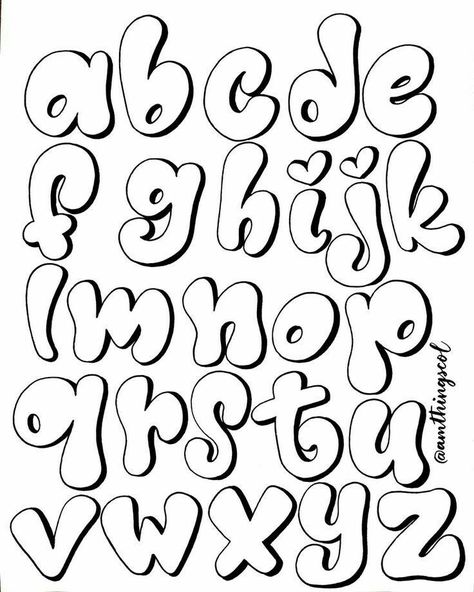 Fancy Fonts Alphabet, Script Fonts Alphabet, Cool Fonts Alphabet, Cursive Fonts Alphabet, Cute Fonts Alphabet, Letters Tattoo, Hand Lettering Alphabet Fonts, Bubble Letter Fonts, Fonts Handwriting Alphabet